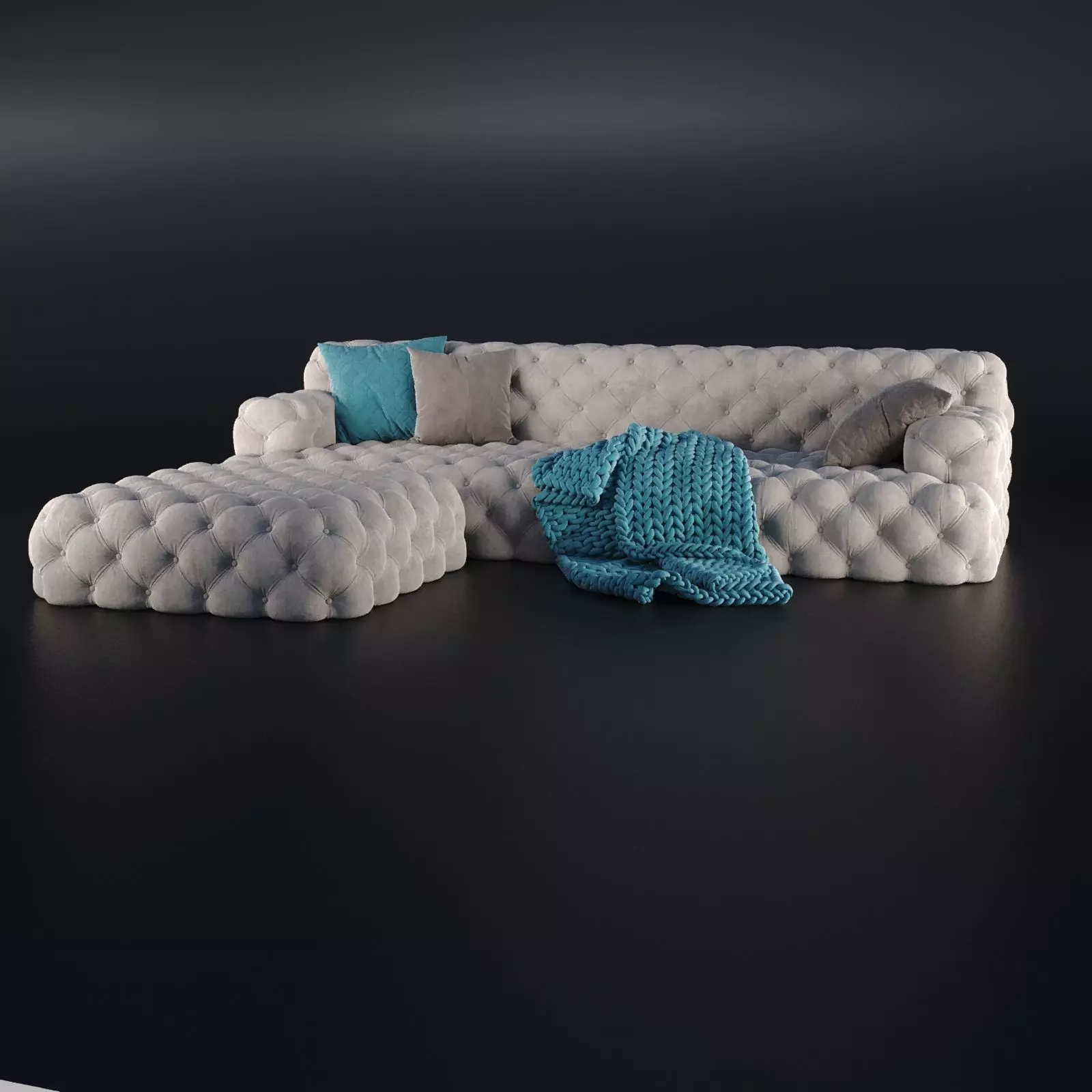 meridiani norton capitone sofa 3D model_0