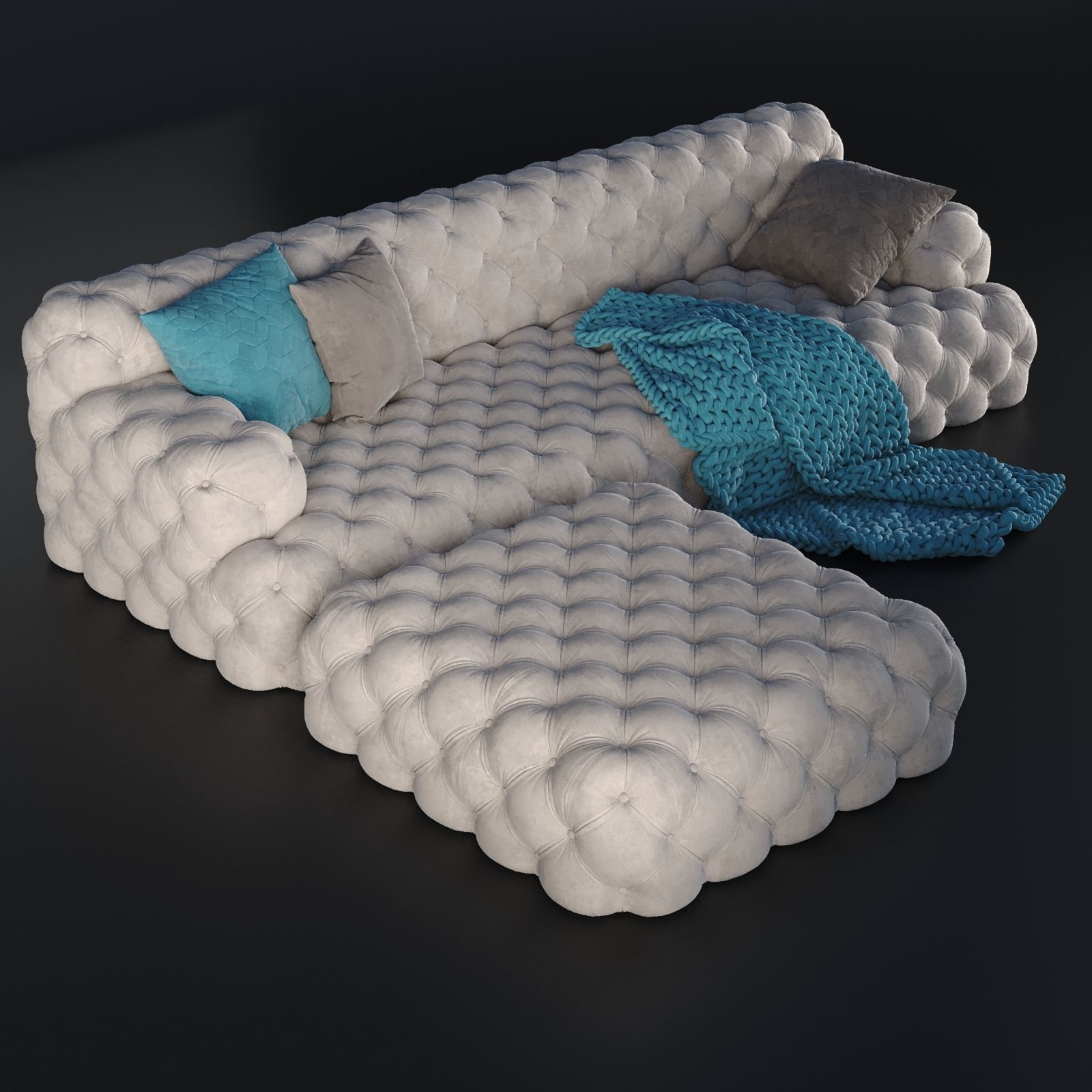 meridiani norton capitone sofa 3D model_5