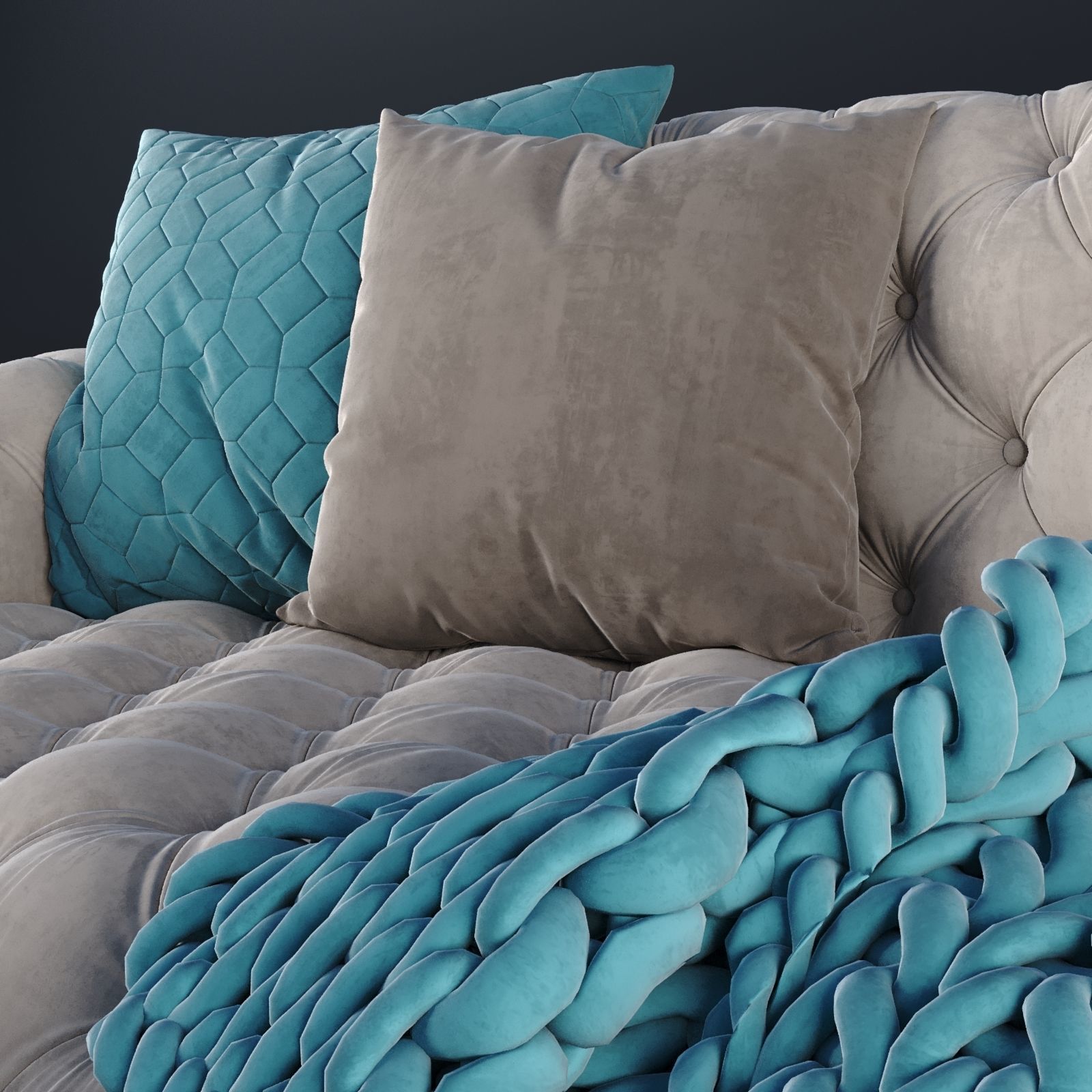 meridiani norton capitone sofa 3D model_3