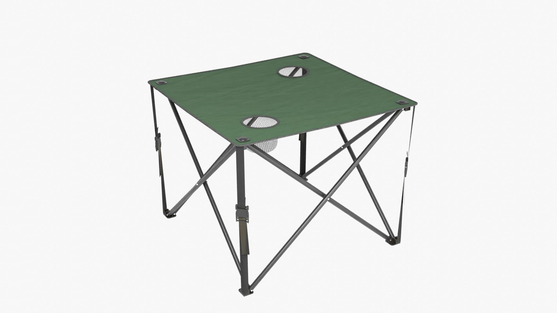 Camping Table Green Low-poly 3D model_9