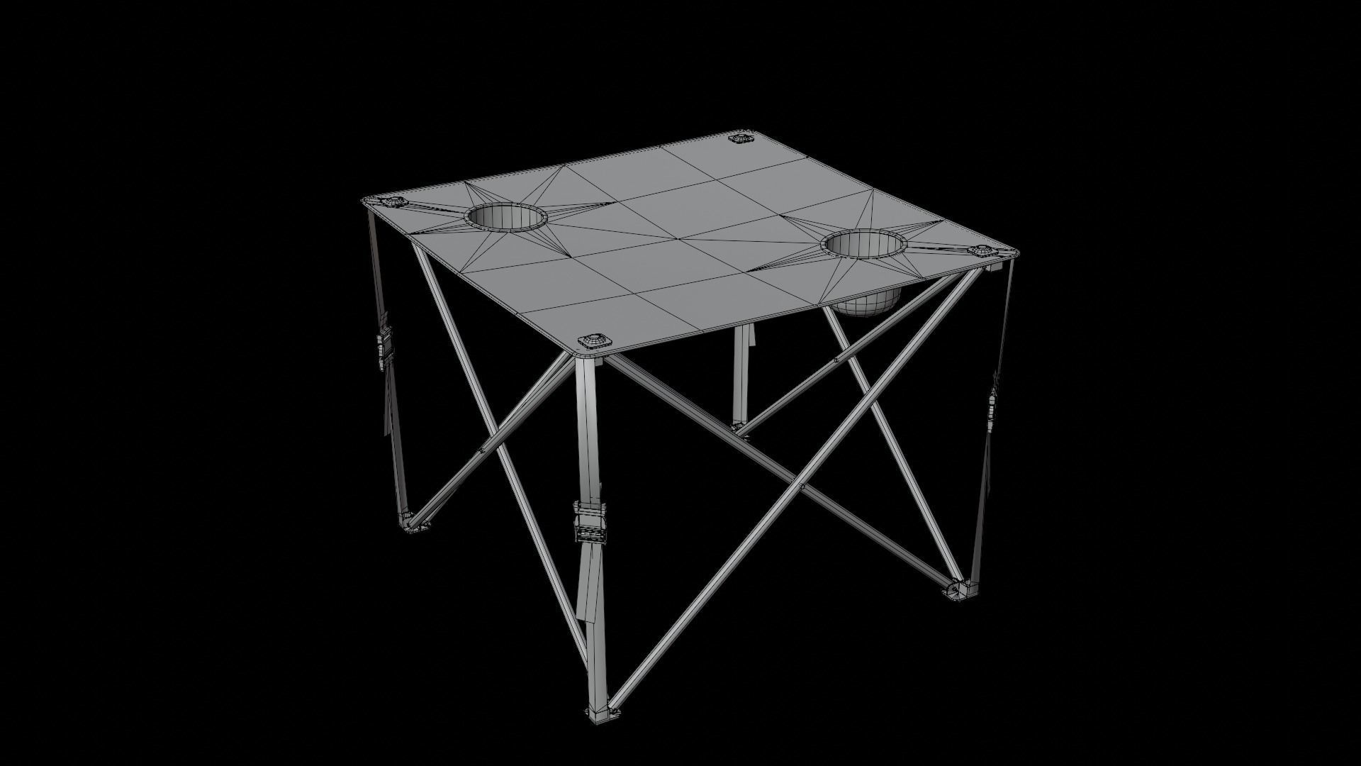 Camping Table Green Low-poly 3D model_16