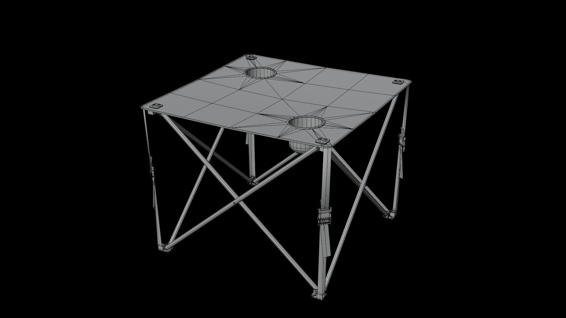 Camping Table Green Low-poly 3D model_14