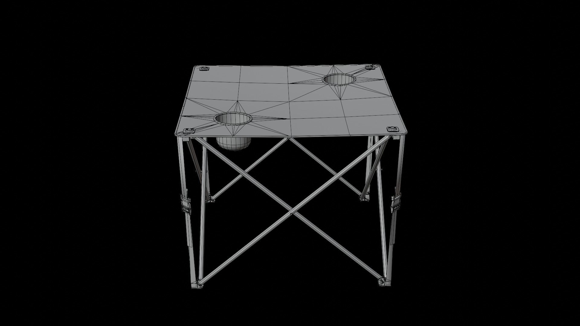 Camping Table Green Low-poly 3D model_15
