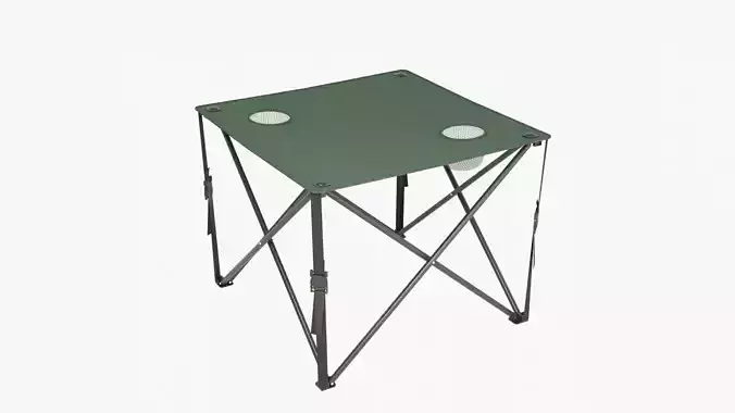 Camping Table Green Low-poly 3D model