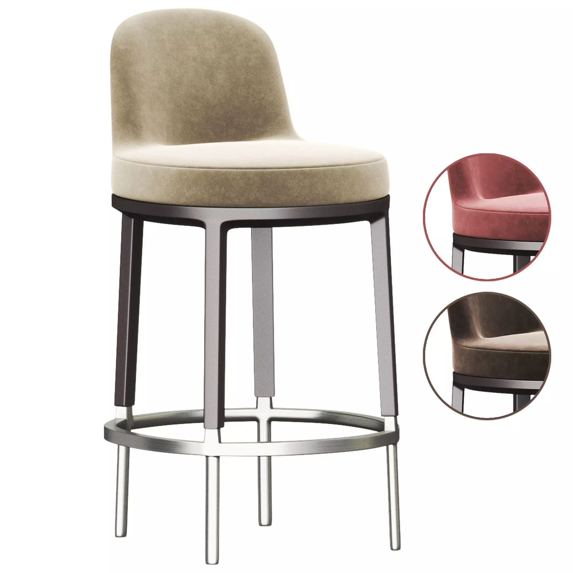 CARATOS High stool By Maxalto 3D model