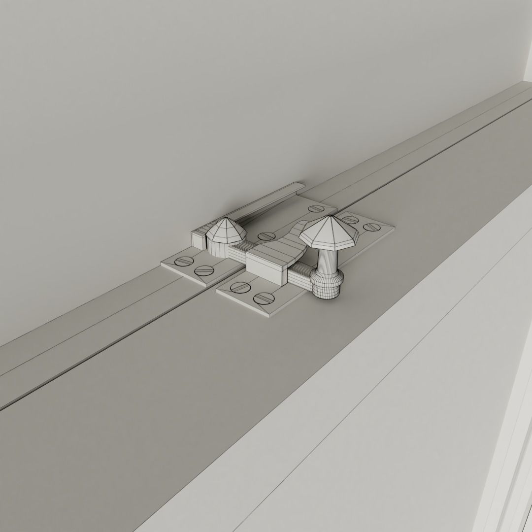 Offset Three Light Sash Window 3D model_4
