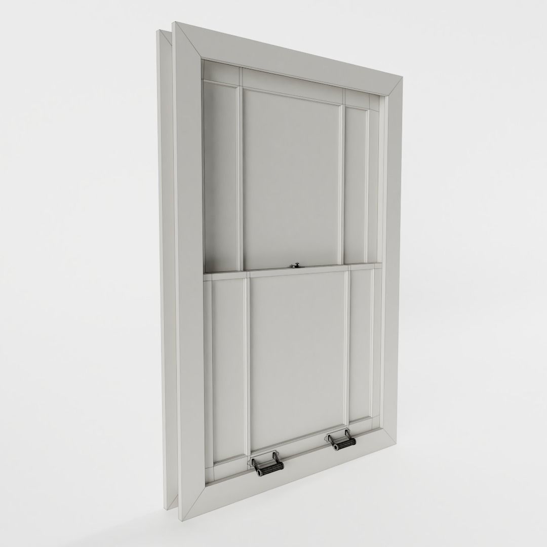 Offset Three Light Sash Window 3D model_6
