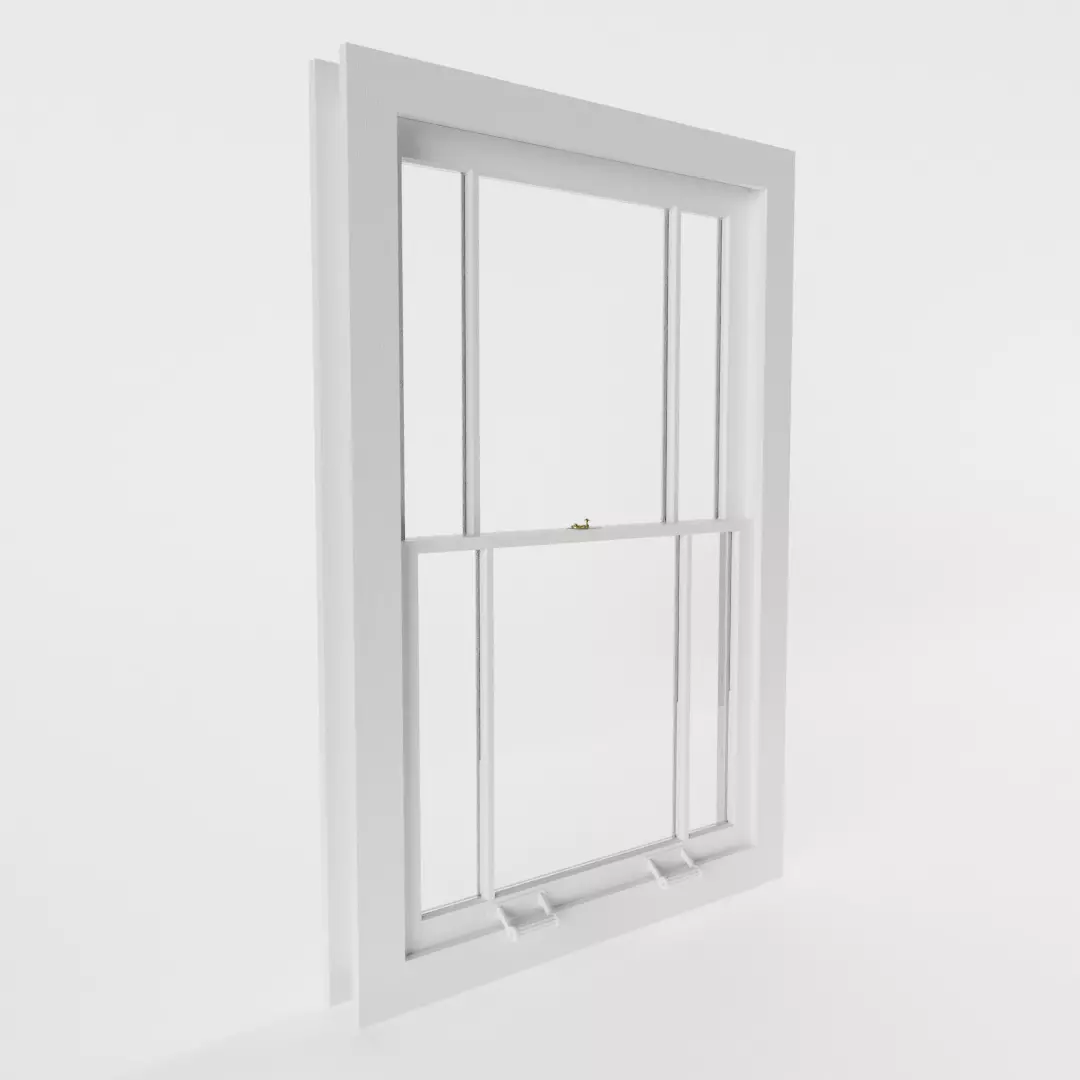 Offset Three Light Sash Window 3D model_0
