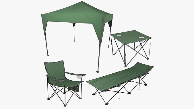 Foldable Outdoor Furniture Pack 3D Model Collection