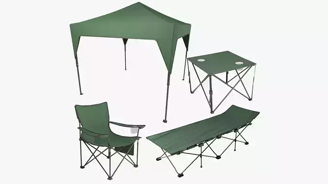 Foldable Outdoor Furniture Pack 3D Model Collection
