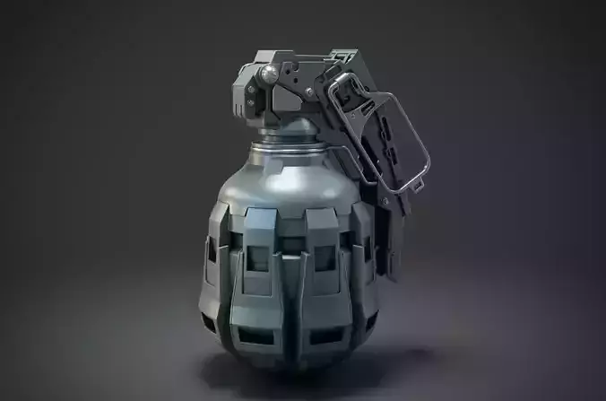 Sci-Fi grenade high-poly 3D model