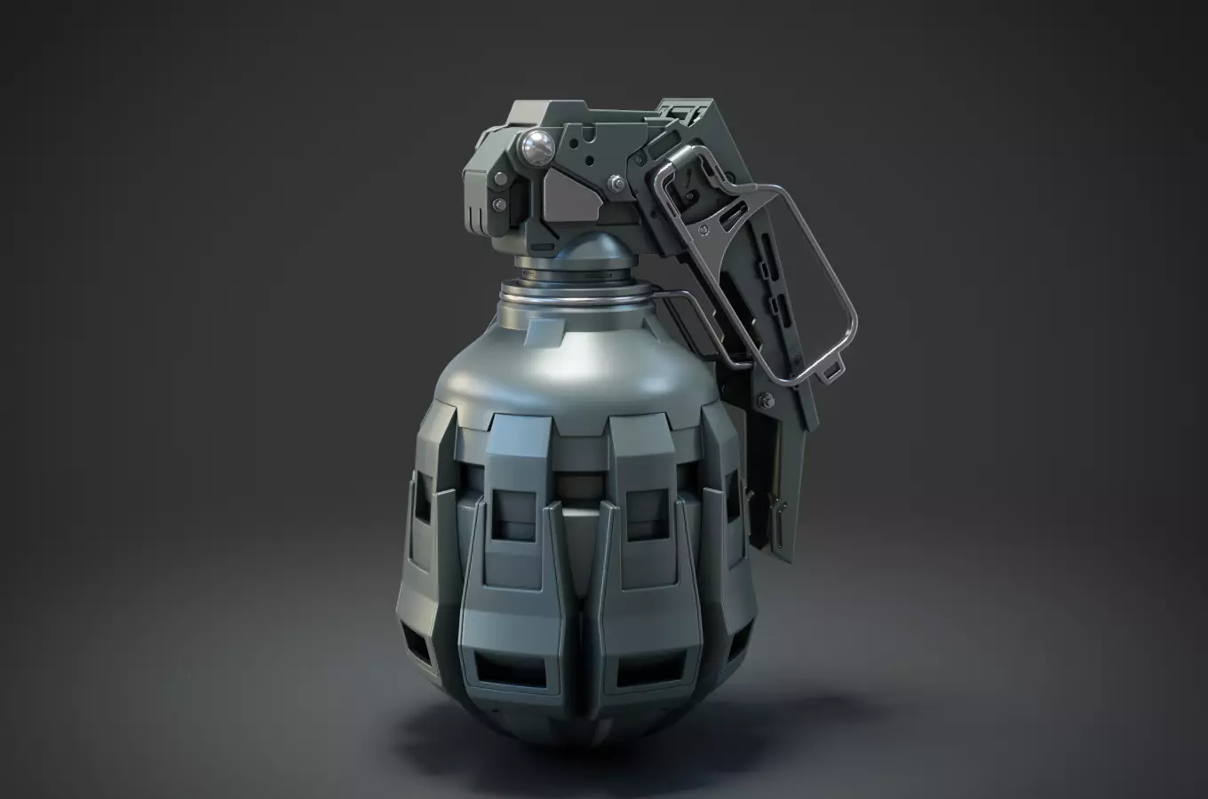 Sci-Fi grenade high-poly 3D model 3D model_0