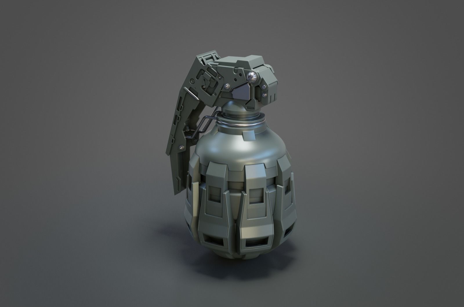 Sci-Fi grenade high-poly 3D model 3D model_2