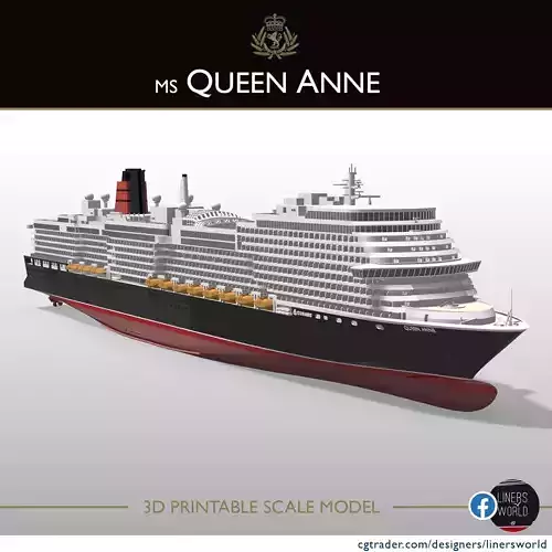 MS Queen Anne Cunard new cruise ship printable model 3D print model