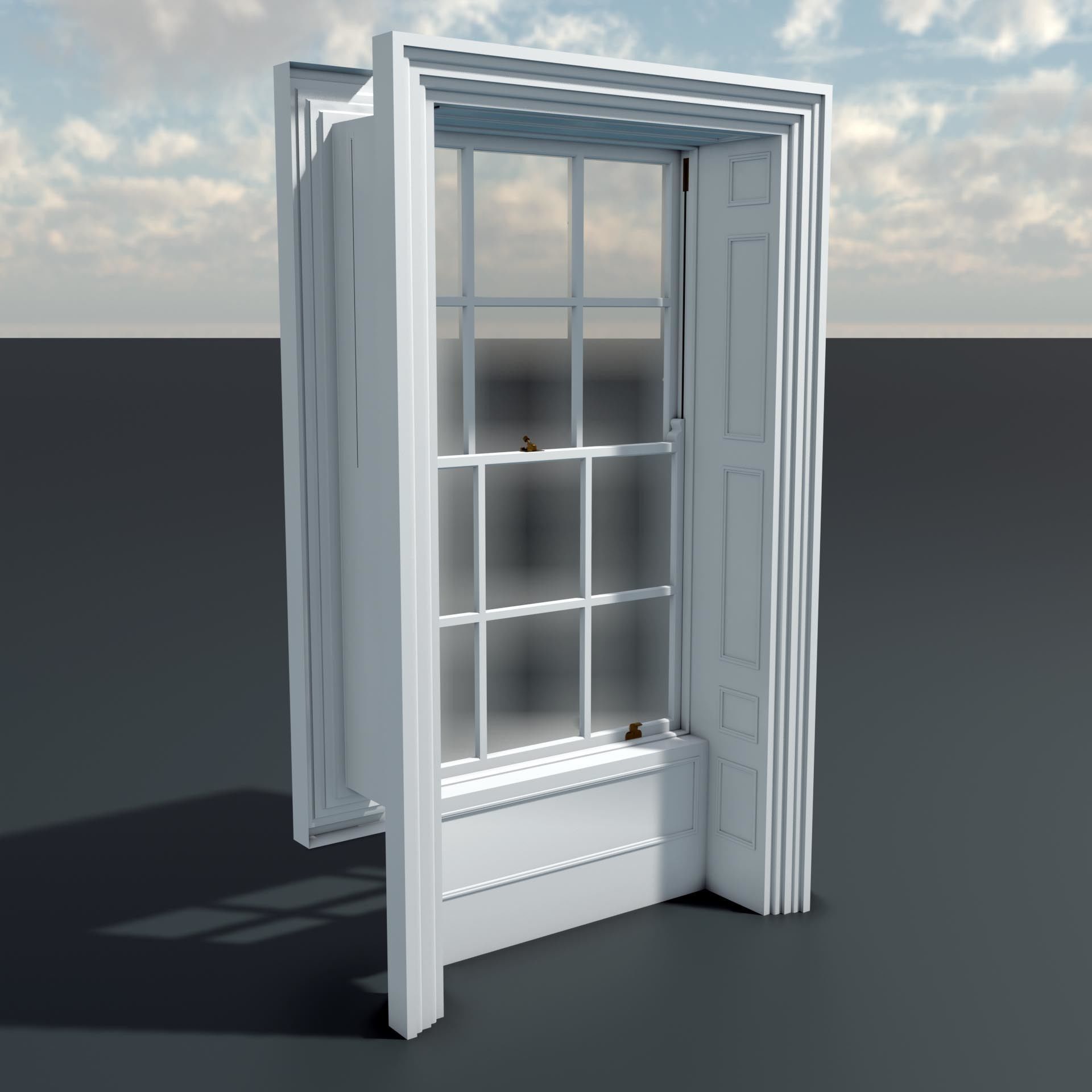 Sash Window Low Poly Model Low-poly 3D model_2