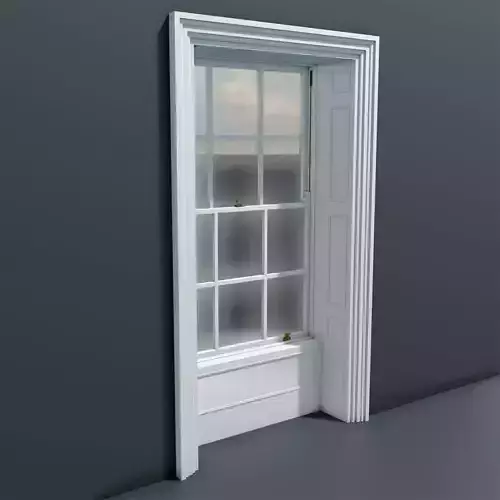 Sash Window Low Poly Model Low-poly 3D model