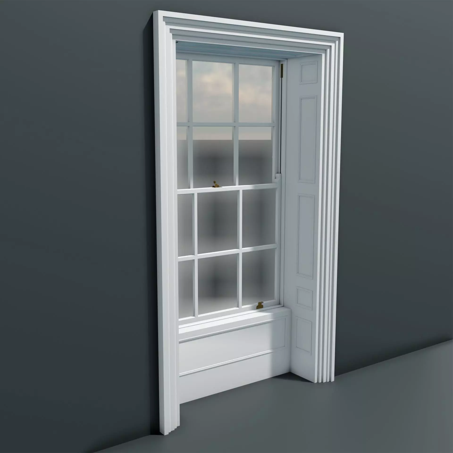 Sash Window Low Poly Model Low-poly 3D model_0