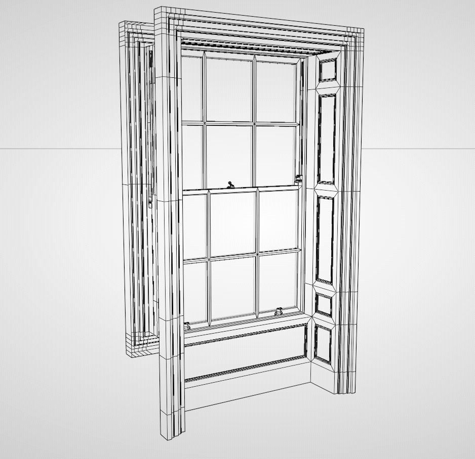 Sash Window Low Poly Model Low-poly 3D model_6