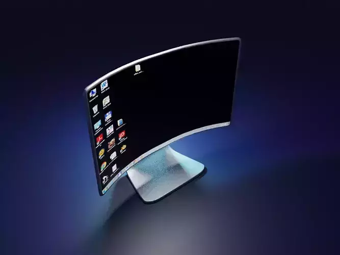 computer curved monitor Free 3D model