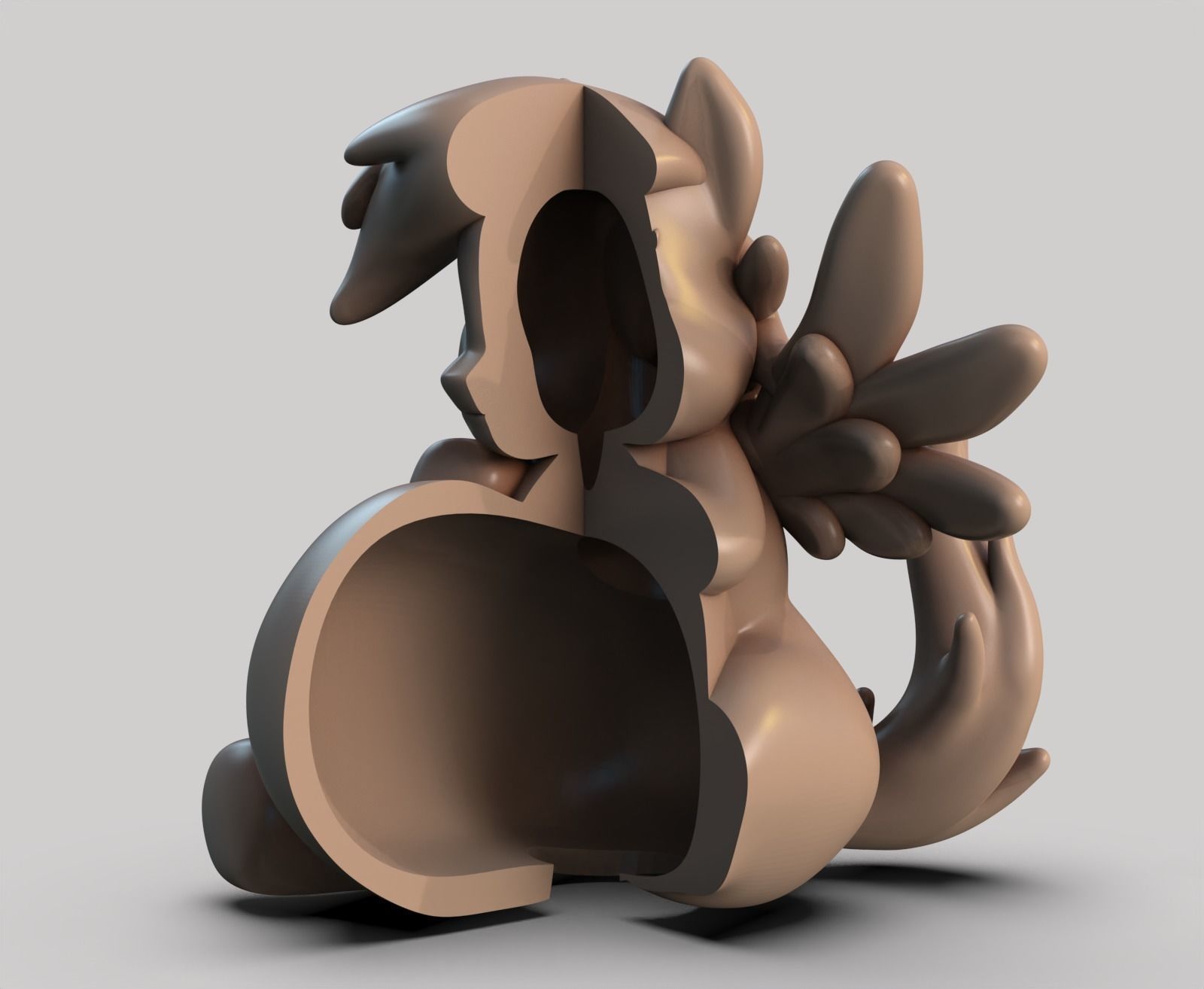 Rainbow Dash - Fat Version 3D print model_8