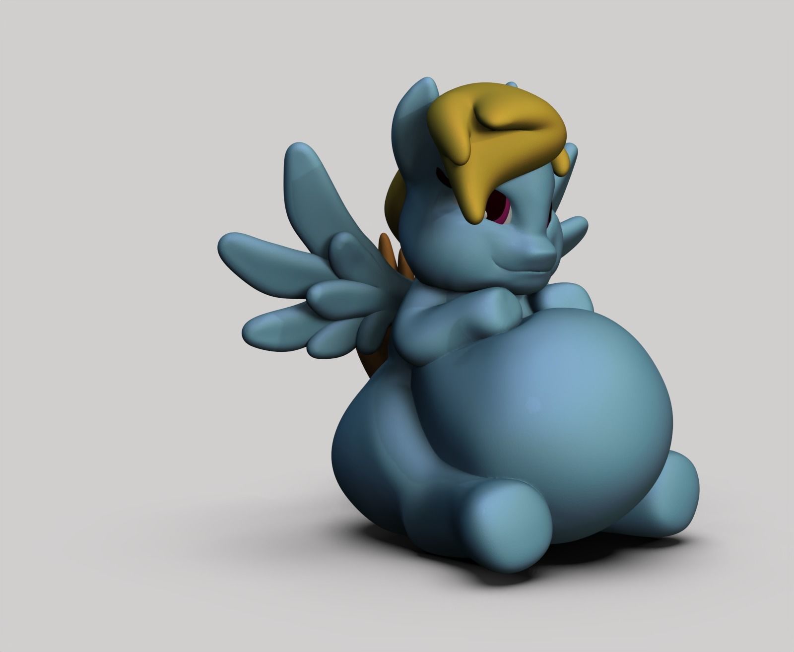 Rainbow Dash - Fat Version 3D print model_6