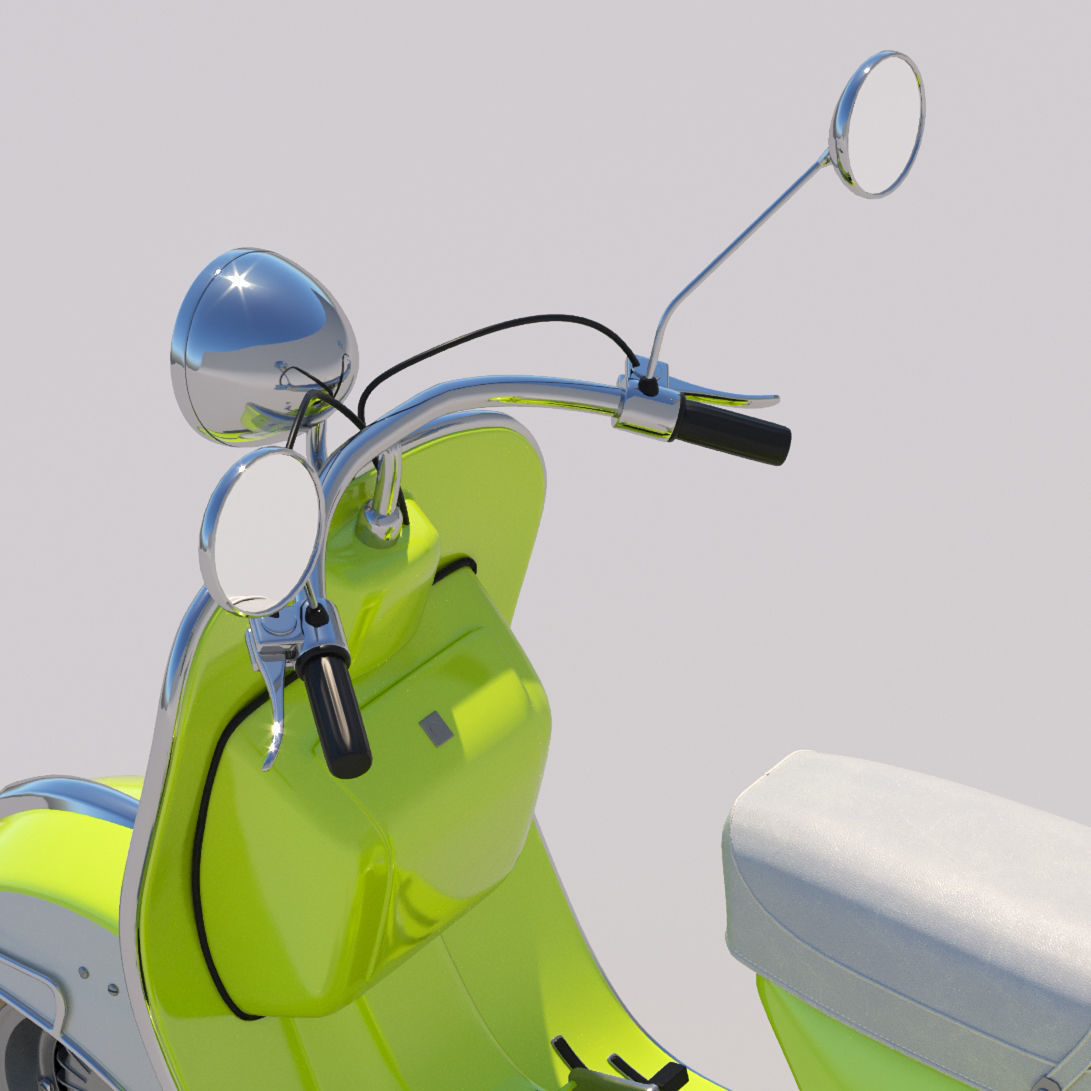 Retro Vespa scooter 3D model_5
