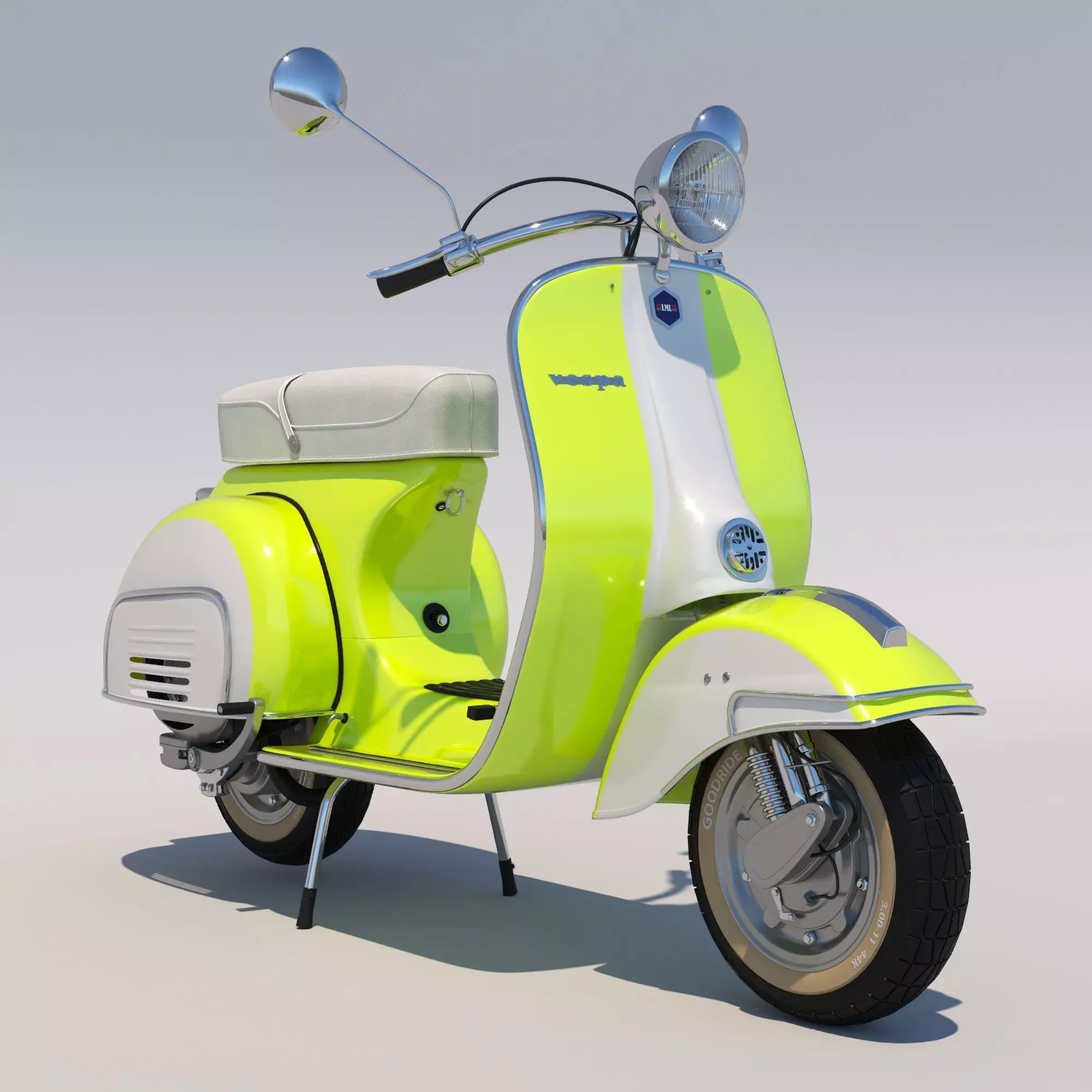 Retro Vespa scooter 3D model_0