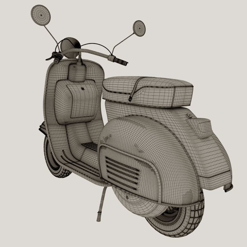 Retro Vespa scooter 3D model_12