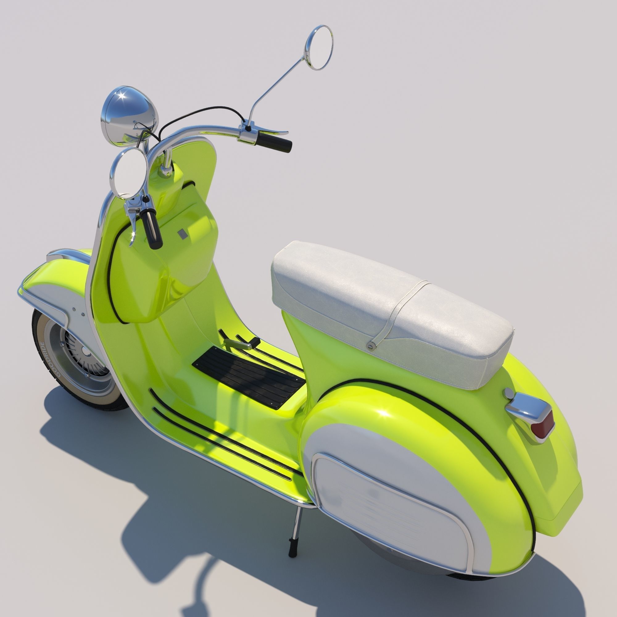 Retro Vespa scooter 3D model_3