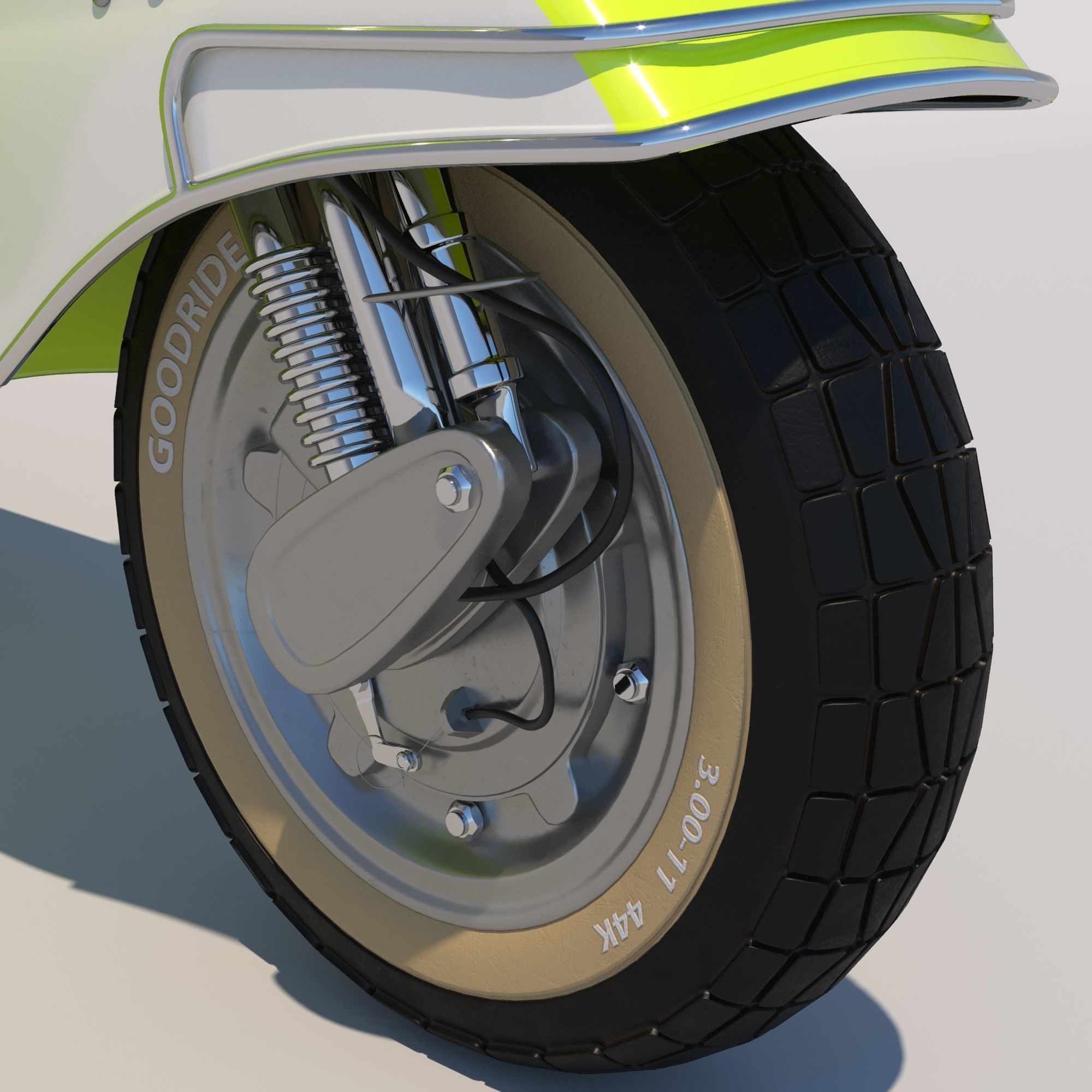 Retro Vespa scooter 3D model_4