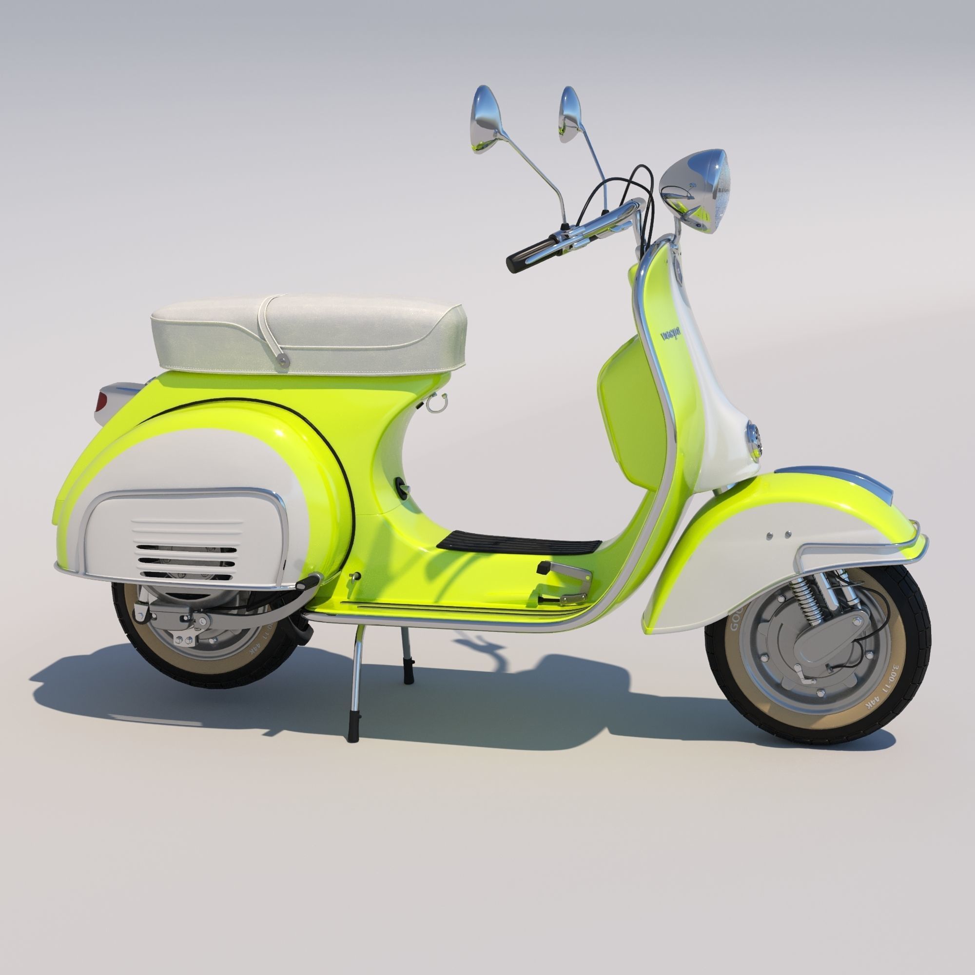 Retro Vespa scooter 3D model_1