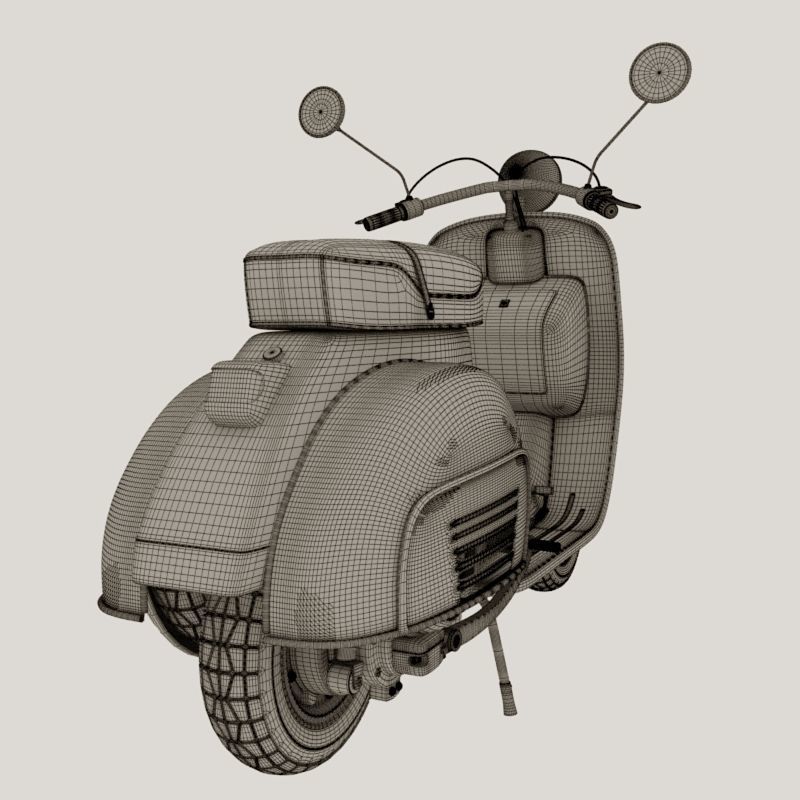 Retro Vespa scooter 3D model_13