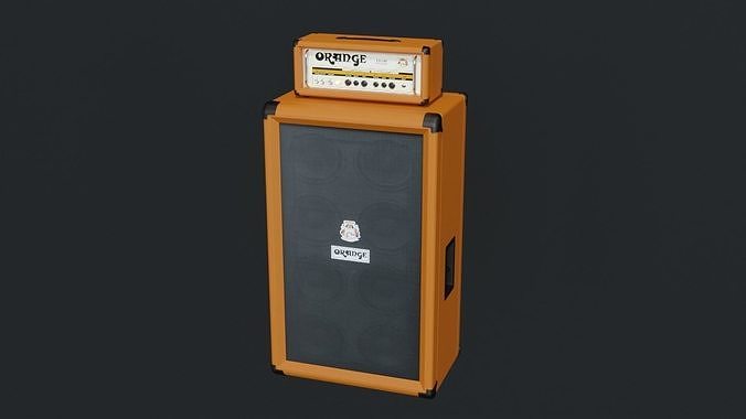 Orange guitar amp head and cab 3D model