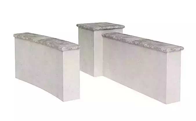 White Cement And Grey Marble Fencing And Columns