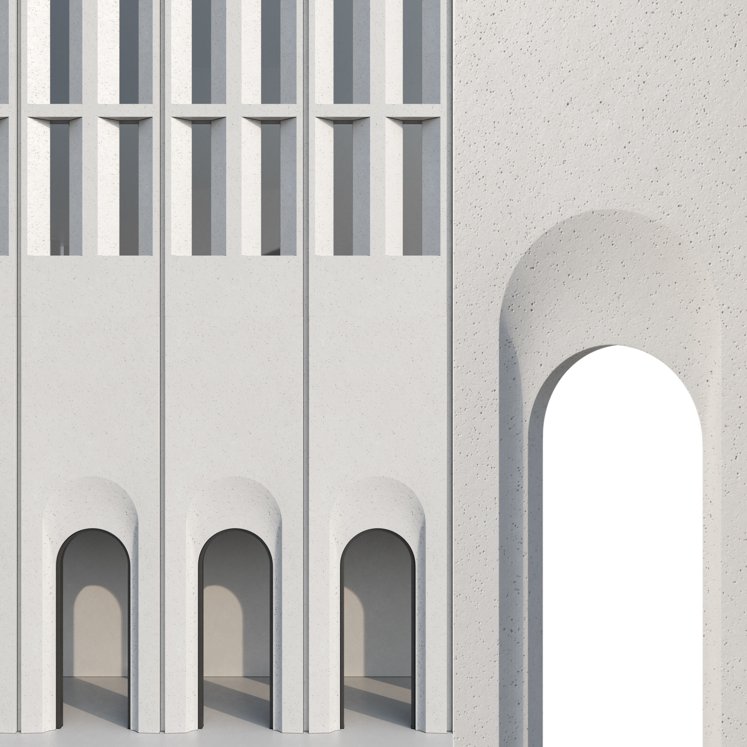 Modern Facade V 01 Low-poly 3D model_2