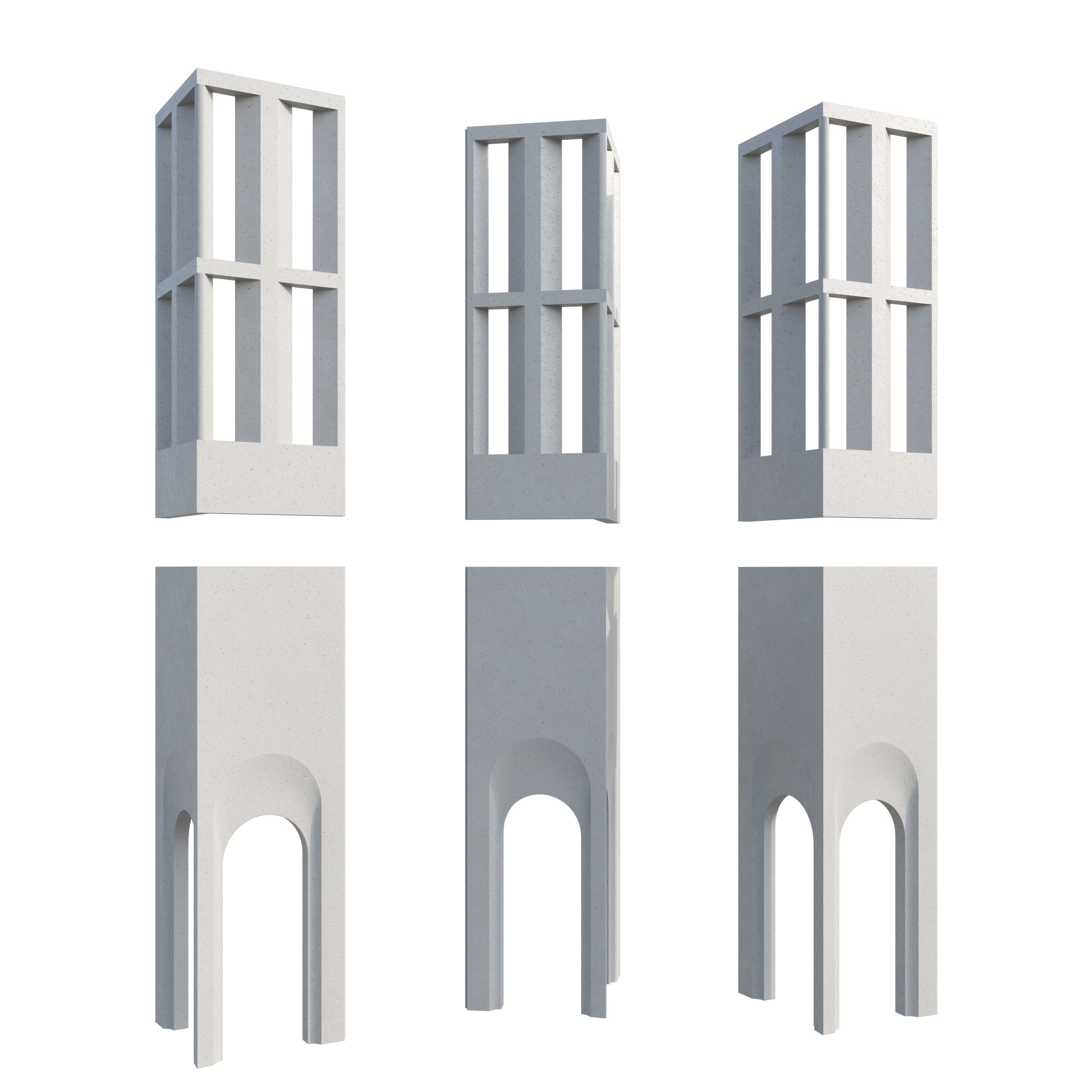 Modern Facade V 01 Low-poly 3D model_7