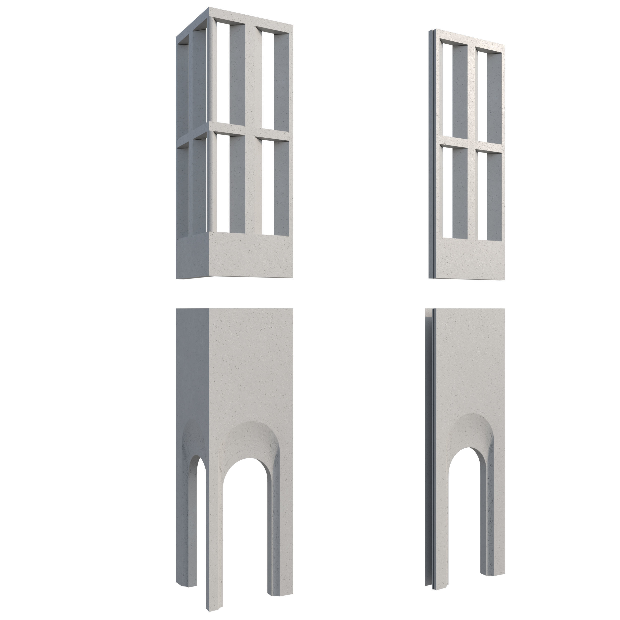 Modern Facade V 01 Low-poly 3D model_8