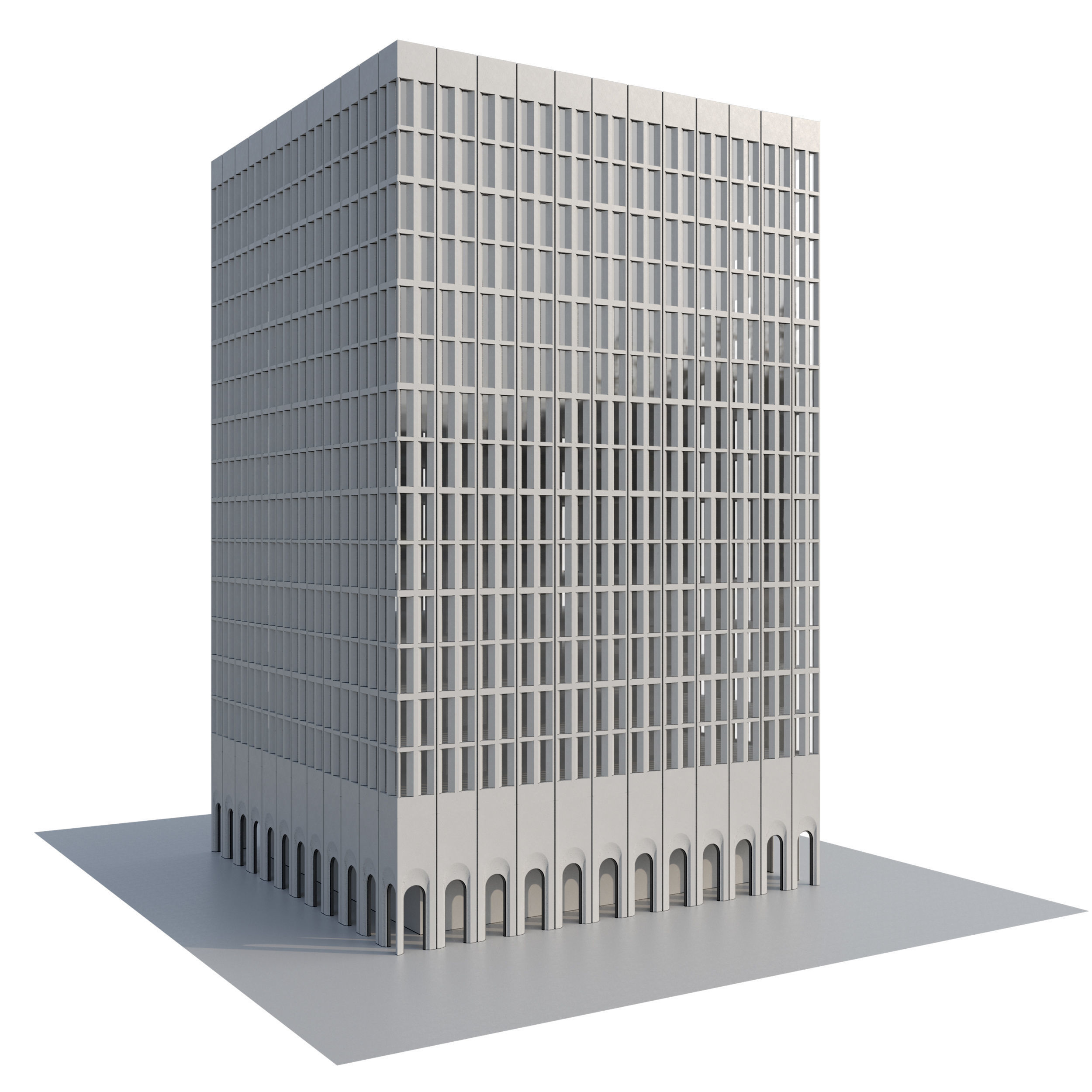 Modern Facade V 01 Low-poly 3D model_11