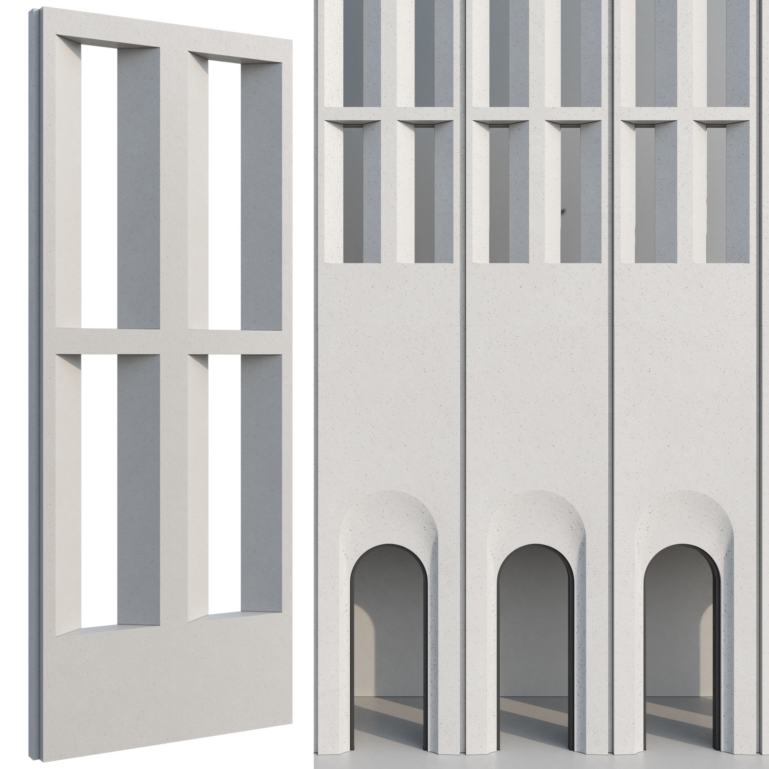 Modern Facade V 01 Low-poly 3D model_3