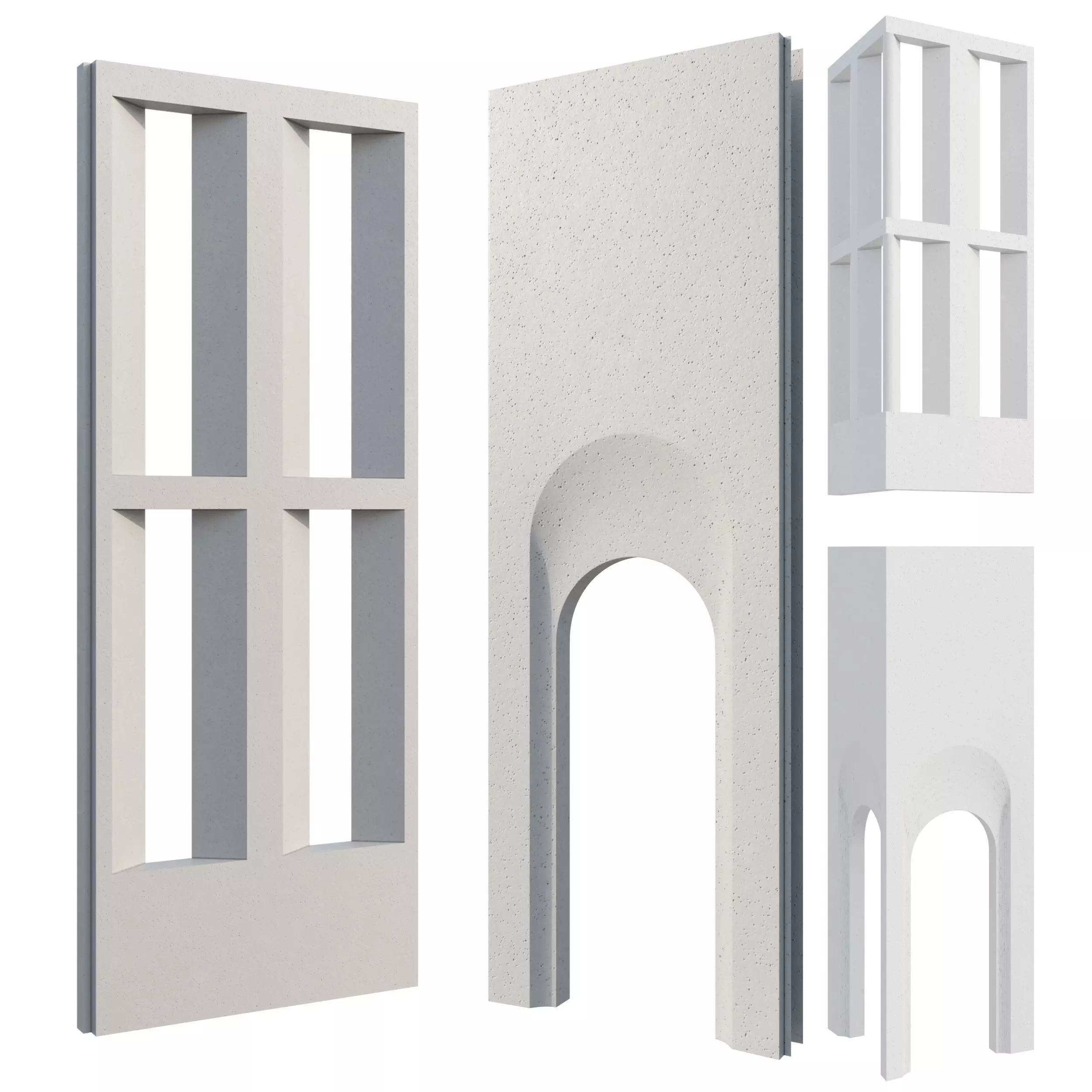 Modern Facade V 01 Low-poly 3D model_0