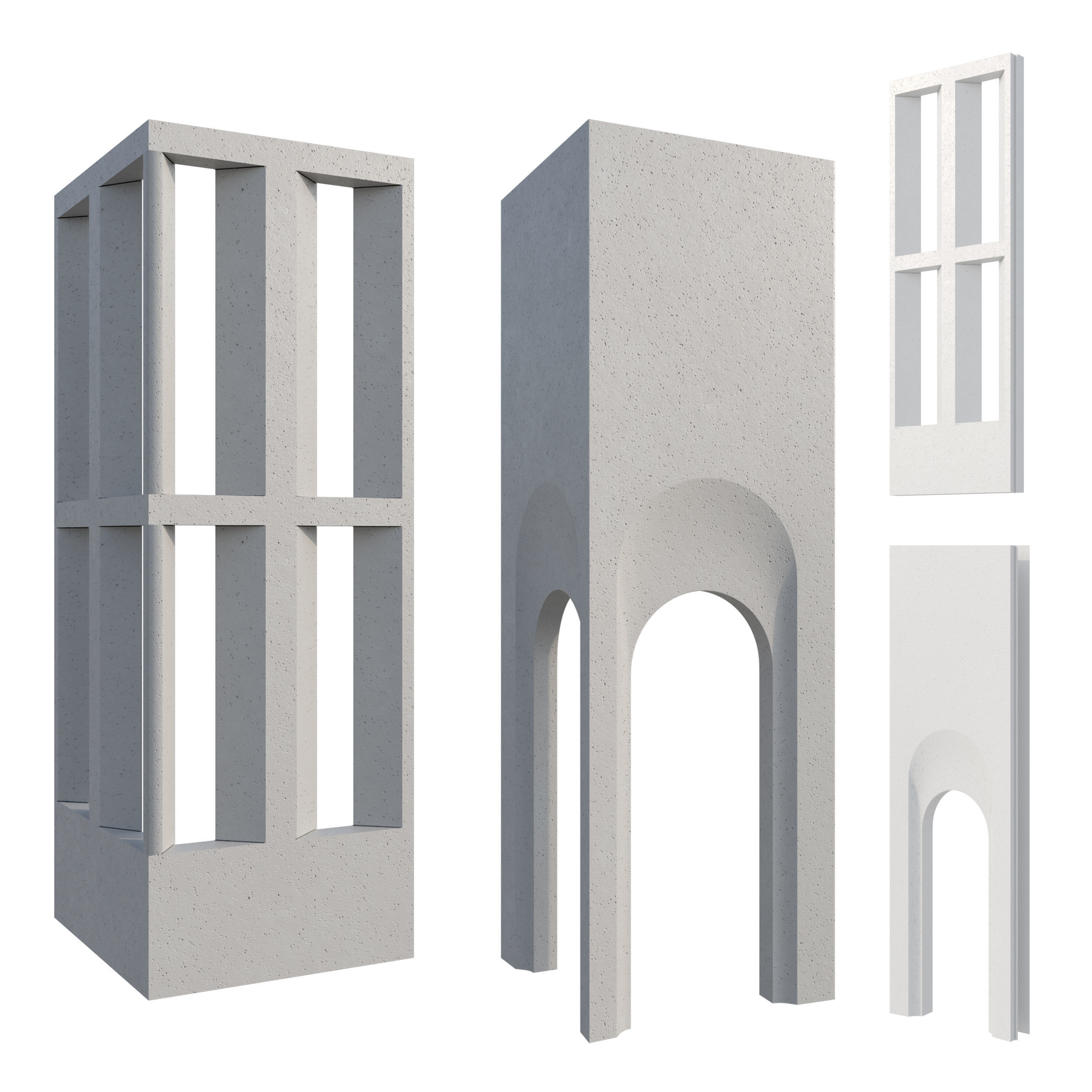 Modern Facade V 01 Low-poly 3D model_1