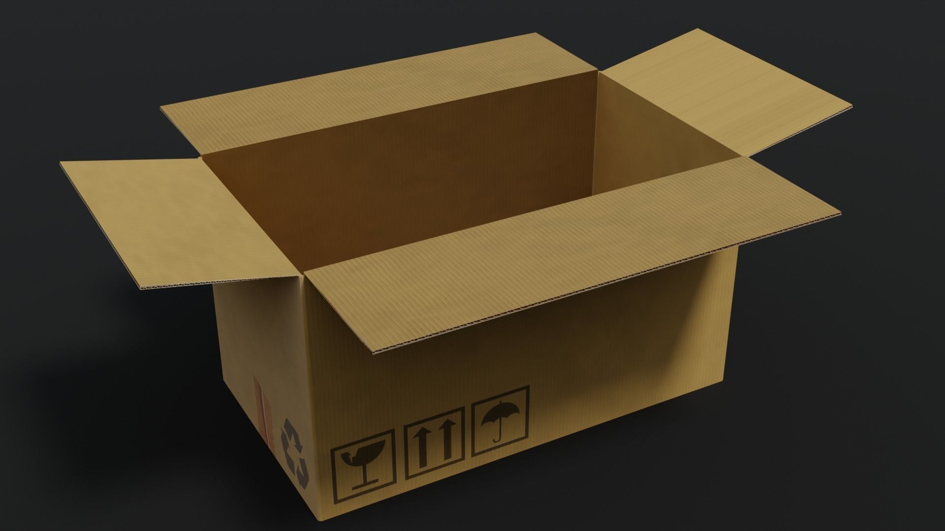 Cardboard box animation 3D model_7