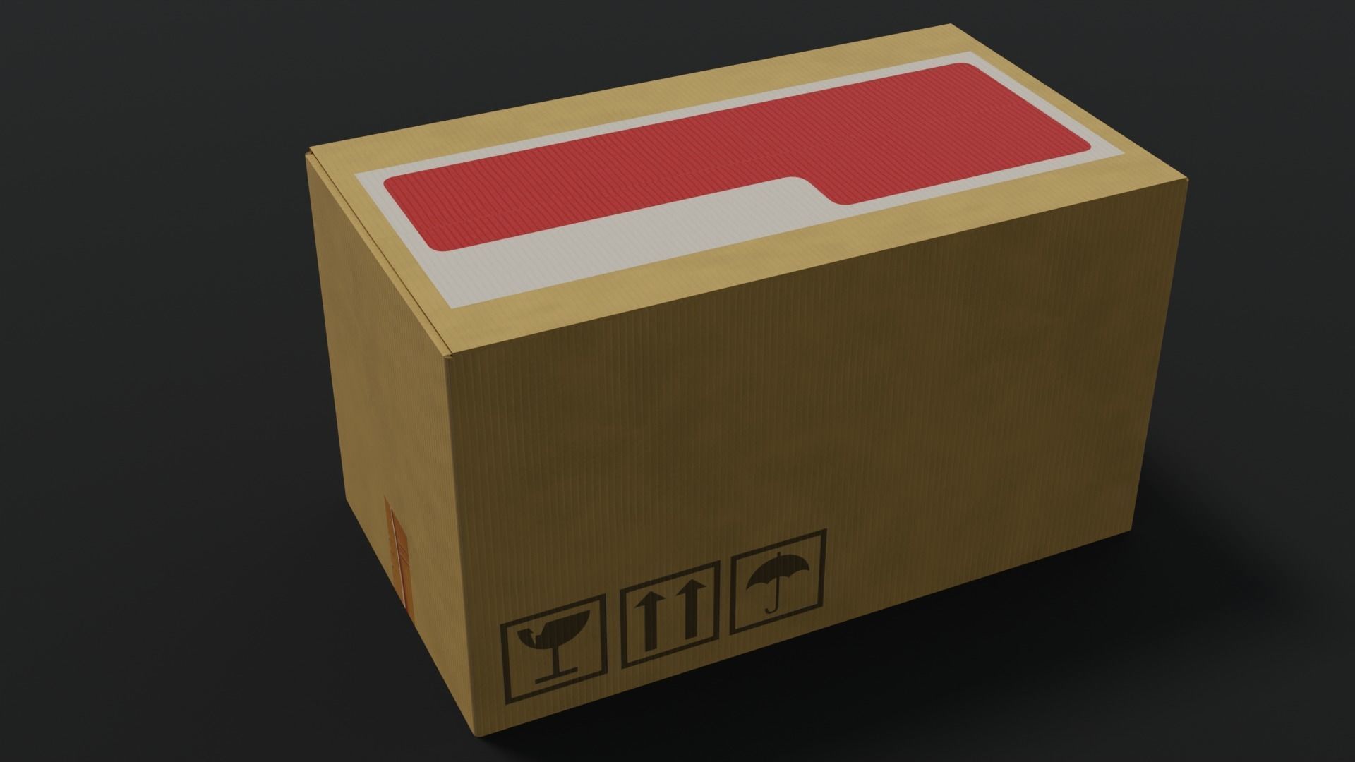 Cardboard box animation 3D model_3
