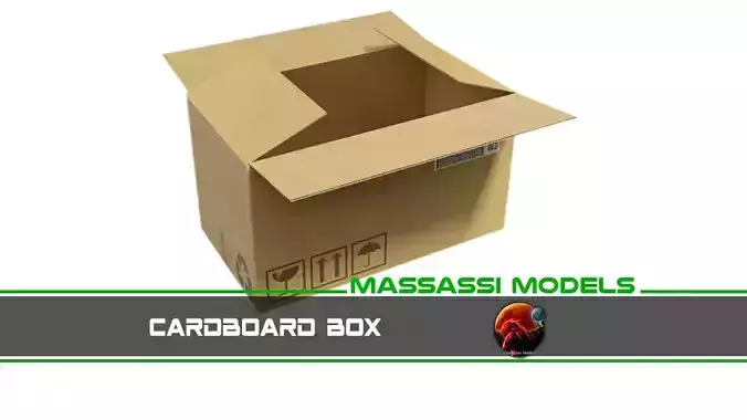 Cardboard box animation 3D model