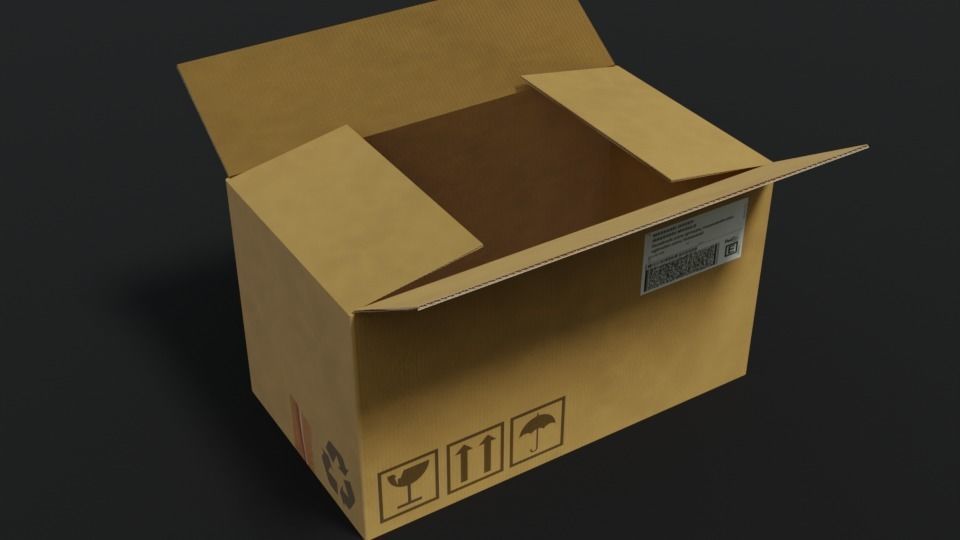 Cardboard box animation 3D model_5