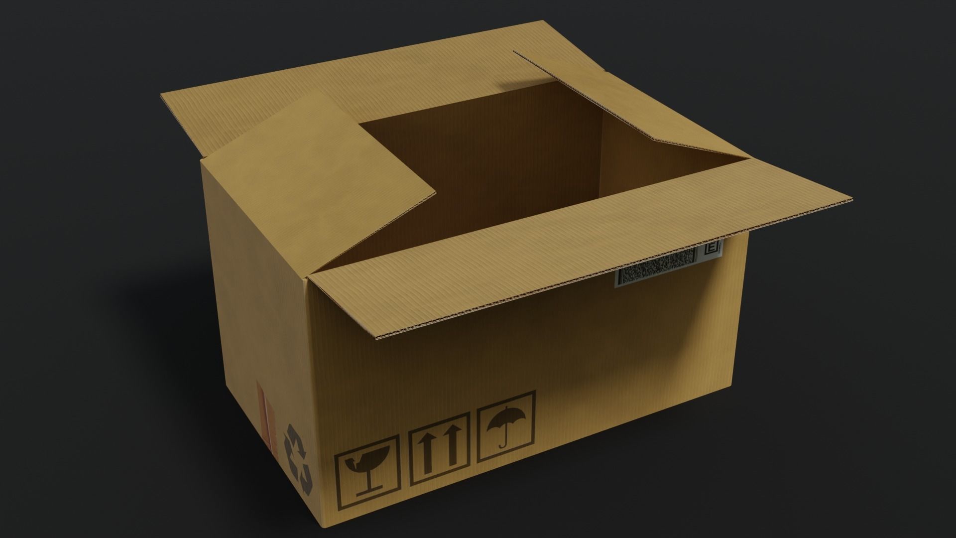 Cardboard box animation 3D model_6