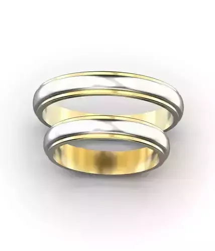 two tone wedding bands  3D print model
