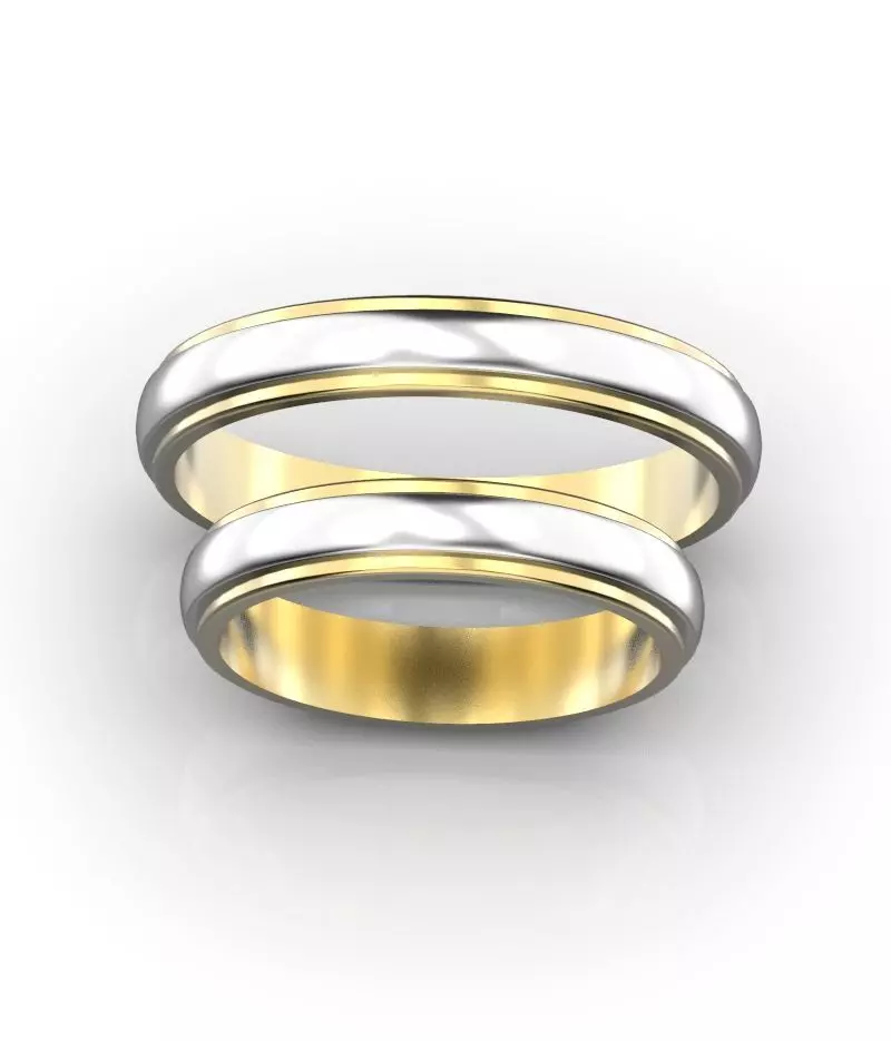 two tone wedding bands  3D print model_0