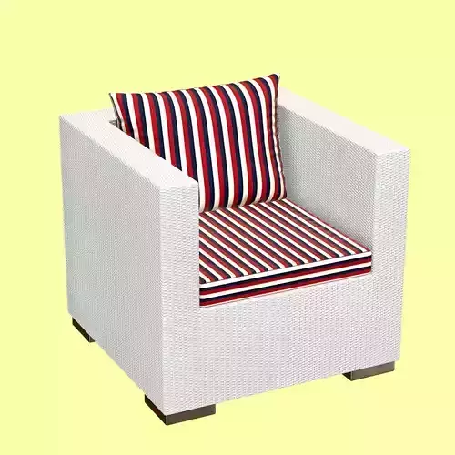 Artificial rattan armchair 3D model