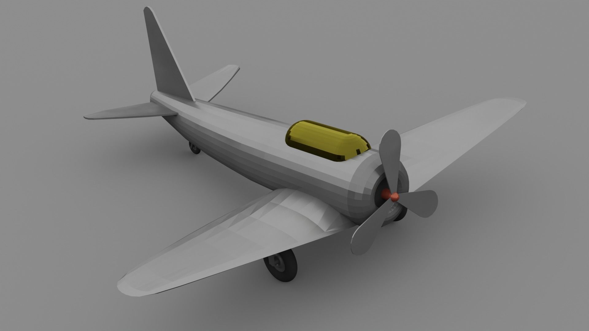 Low poly plane two airplanes with propellers Low-poly 3D model_1